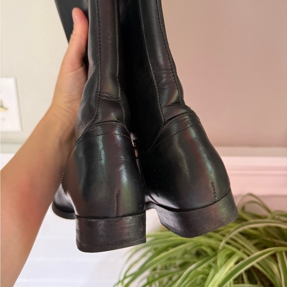 FRYE black leather Melissa tab tall riding boots - Picture 10 of 12